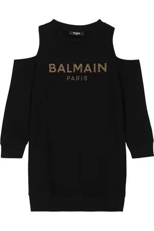 Balmain Cutout cotton sweatshirt dress