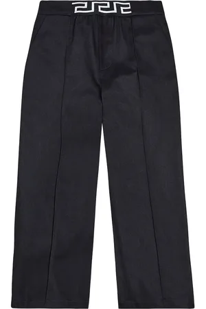 Greca cotton straight pants