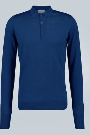 JOHN SMEDLEY Wool long-sleeved polo shirt
