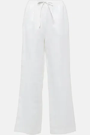 ASCENO Aurelia linen straight pants