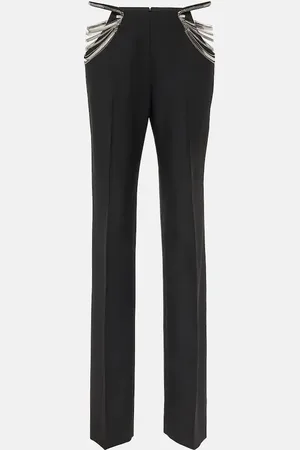 Stella McCartney Chain-detail wool slim pants