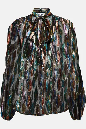 RIXO London Moss jacquard chiffon blouse