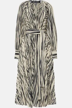 Proenza Schouler Carol striped chiffon midi dress