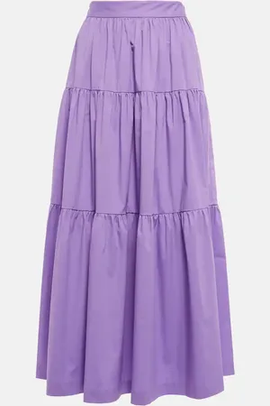 Staud Sea tiered cotton poplin maxi skirt