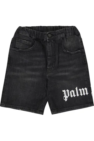 Palm Angels Logo denim shorts