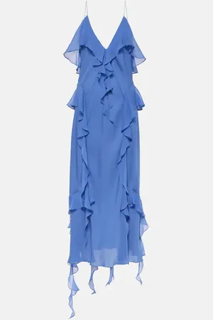 Khaite Pim ruffled silk georgette slip dress