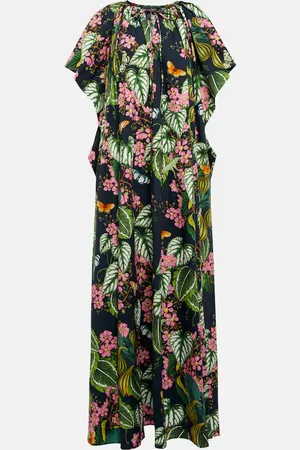 Oscar de la Renta Printed cotton-blend maxi dress