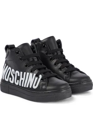 Moschino Logo leather sneakers