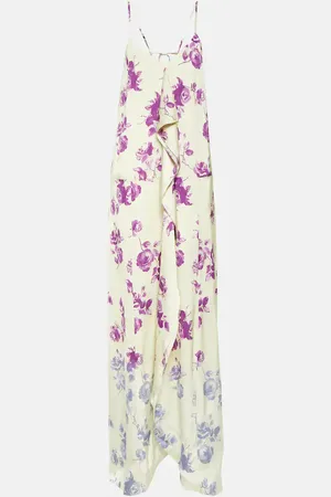 Jil Sander Ruffled floral maxi dress