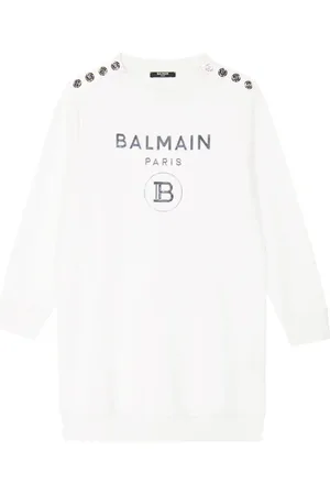 Balmain Logo cotton sweatshirt dress