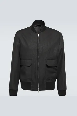 LARDINI Linen bomber jacket
