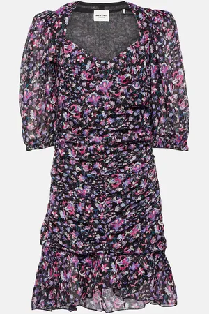 Marant Etoile Lunesa ruched printed cotton minidress