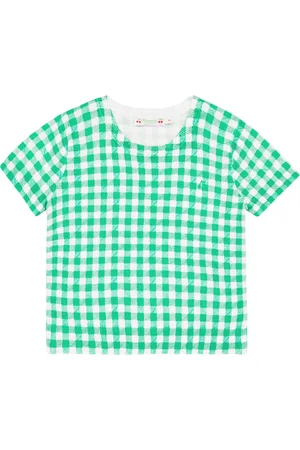 BONPOINT Albane gingham cotton T-shirt