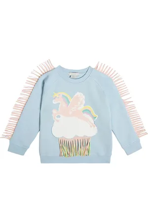 Stella McCartney Fringed printed cotton sweatshirt