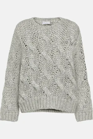 Brunello Cucinelli Cable-knit mohair and wool-blend sweater