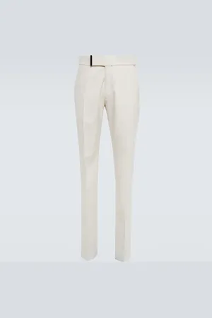Tom Ford Mid-rise slim silk and wool pants