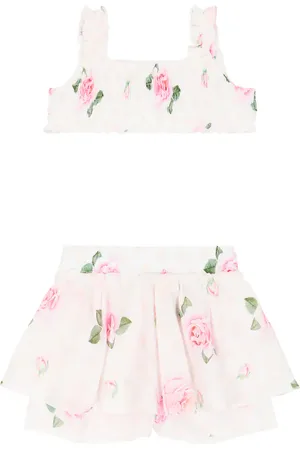 MONNALISA Baby floral cotton top and shorts set