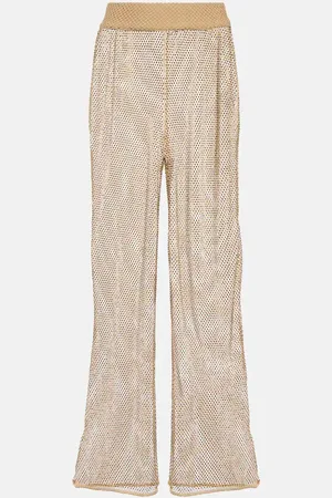 Simkhai Sullivan crystal-embellished mesh pants