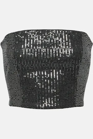 ROTATE Twill sequined tube top