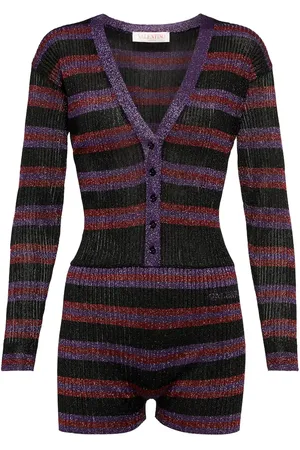 VALENTINO LurexÂ® jacquard striped playsuit