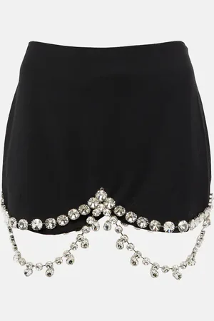 AREA Embellished wool miniskirt