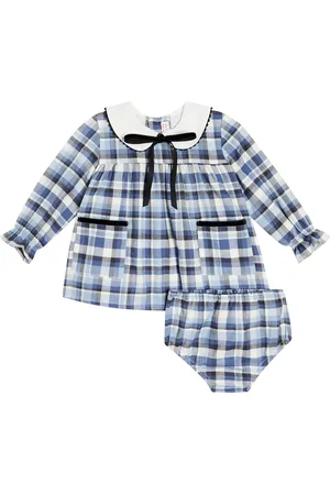 La Coqueta Baby Scarlet checked cotton dress and bloomers set