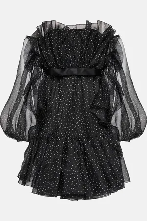 Giambattista Valli Polka-dot strapless silk mini dress