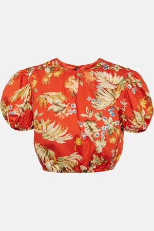Erdem Vacation Hydra floral cotton crop top