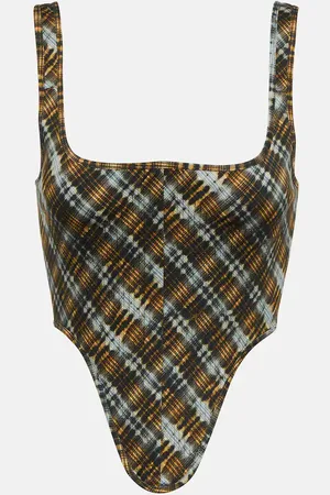 KNWLS Checked corset top