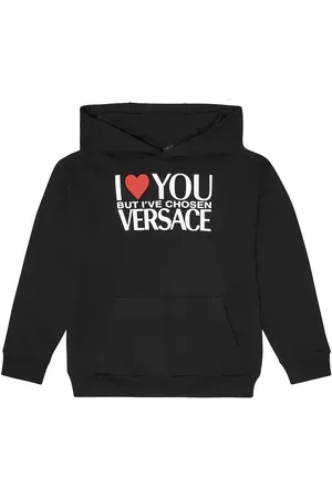 VERSACE Printed cotton jersey hoodie