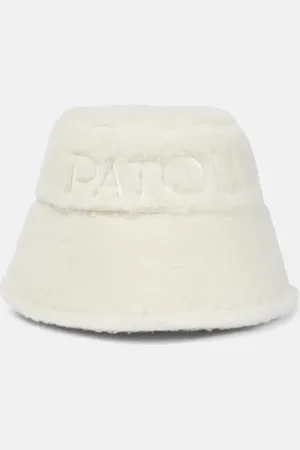 Patou Logo faux-shearling bucket hat
