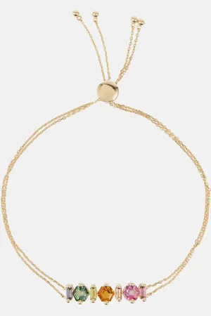 Suzanne Kalan 14kt gold adjustable chain bracelet with gemstones
