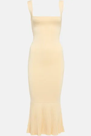 GALVAN Fluted jersey midi dress