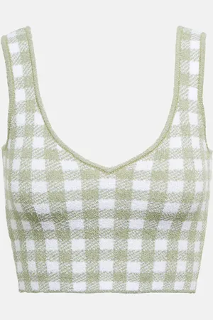 Altuzarra Argia checked crop top