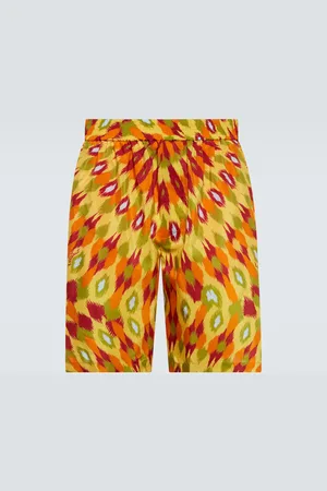 VALENTINO Printed silk and cotton Bermuda shorts