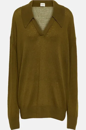 Khaite Elsia oversized cashmere polo sweater