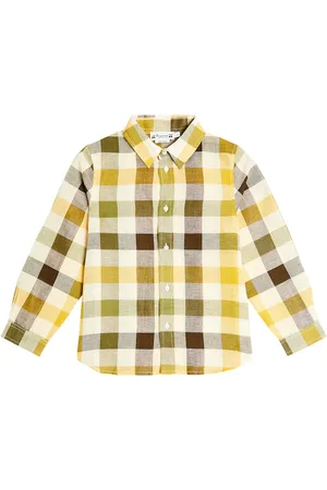 BONPOINT Daho checked linen and cotton shirt