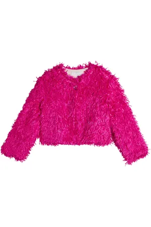 MONNALISA Faux feather jacket