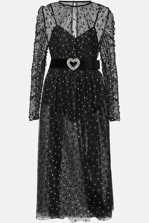 Rebecca Vallance Whitney polka-dot ruched midi dress