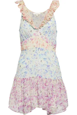 LOVESHACKFANCY Seneca floral silk minidress