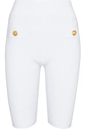 Balmain Ribbed-knit biker shorts