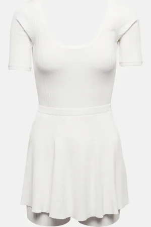 LIVE THE PROCESS Zena ribbed-knit tennis minidress