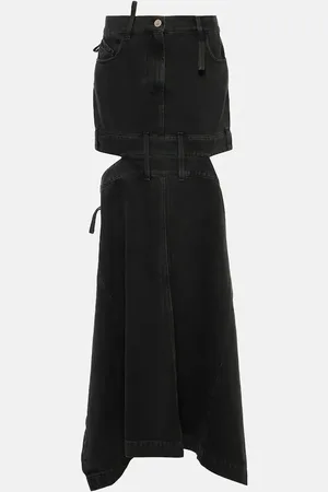 The Attico Deconstructed denim maxi skirt