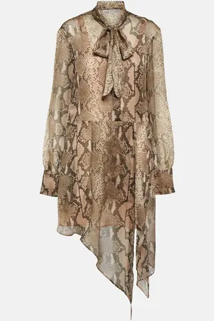 Stella McCartney Snake-effect silk chiffon shirt dress