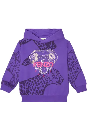 Kenzo Logo-embroidered cotton jersey hoodie