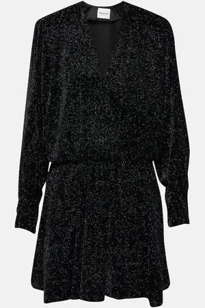 Marant Etoile Alexane glitter velvet minidress