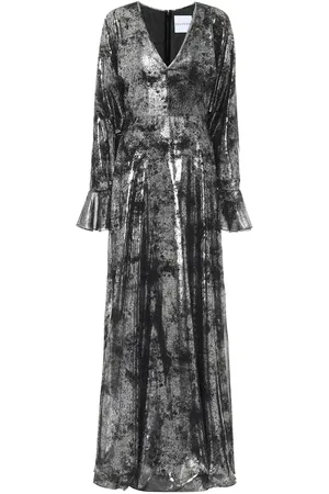 HALPERN Printed georgette gown