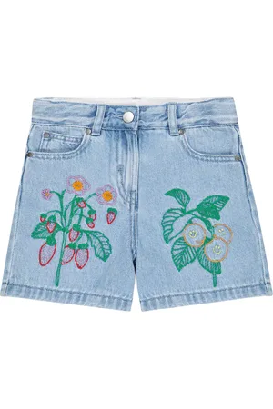 Stella McCartney Embroidered denim shorts