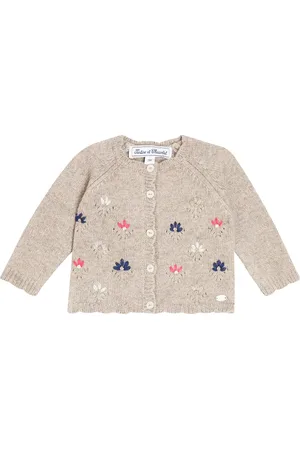 Tartine Et Chocolat Baby embroidered wool-blend cardigan