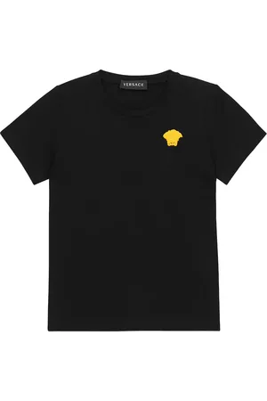 VERSACE Embroidered cotton jersey T-shirt